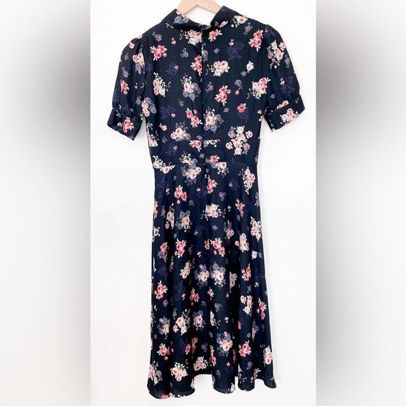 Alexia Admor Emery Navy Blue Floral Short Sleeve Shirt Dress - Picture 3 of 16
